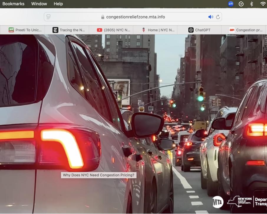 म्यानहटन प्रवेश गर्ने सवारी साधानलाई आजबाट दैनिक शुल्क, उवर र ट्याक्सीमा भने ट्रिपको आधारमा यात्रुबाटै असुल्ने